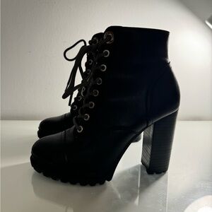ALDO black lace up heels